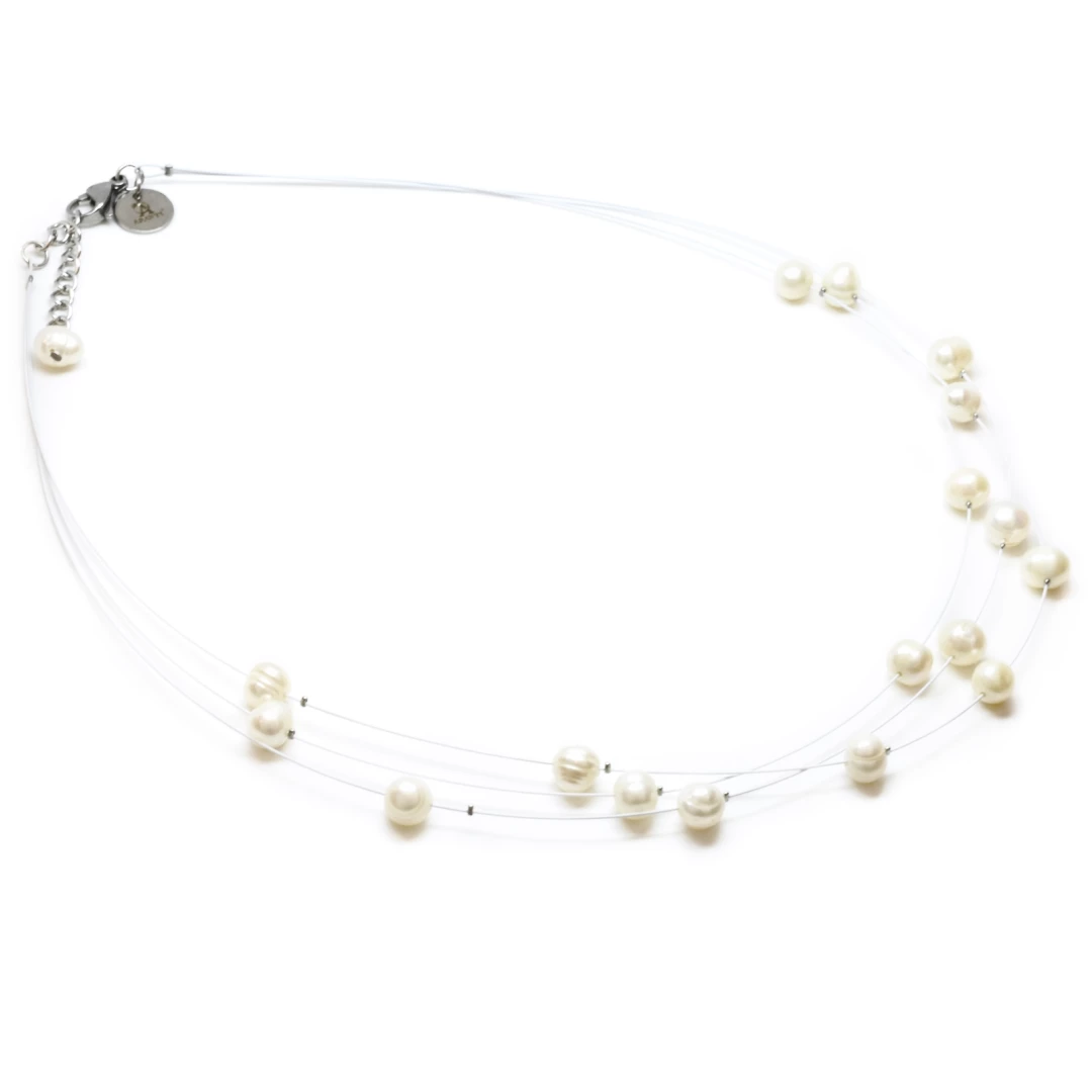 Náhrdelník přírodní bílé perly