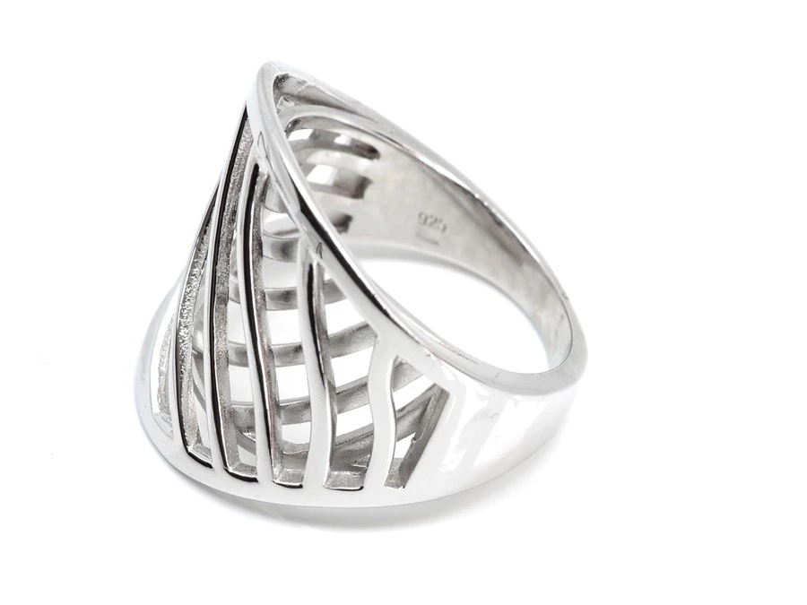 Dvojitý stříbrný prsten do velikosti 68 61