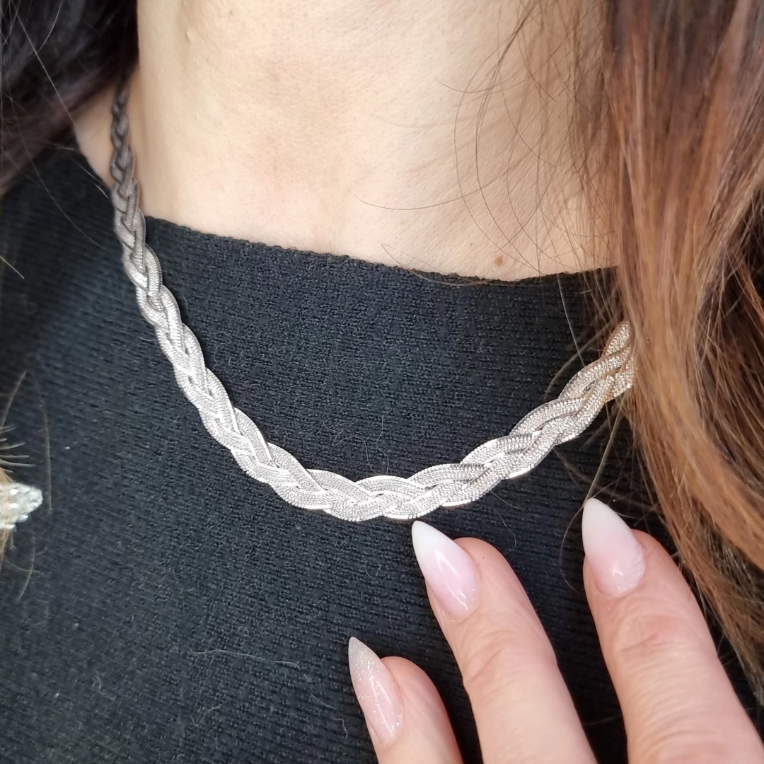 Stříbrný náhrdelník plochý Mersii 45 cm - 15,5 g