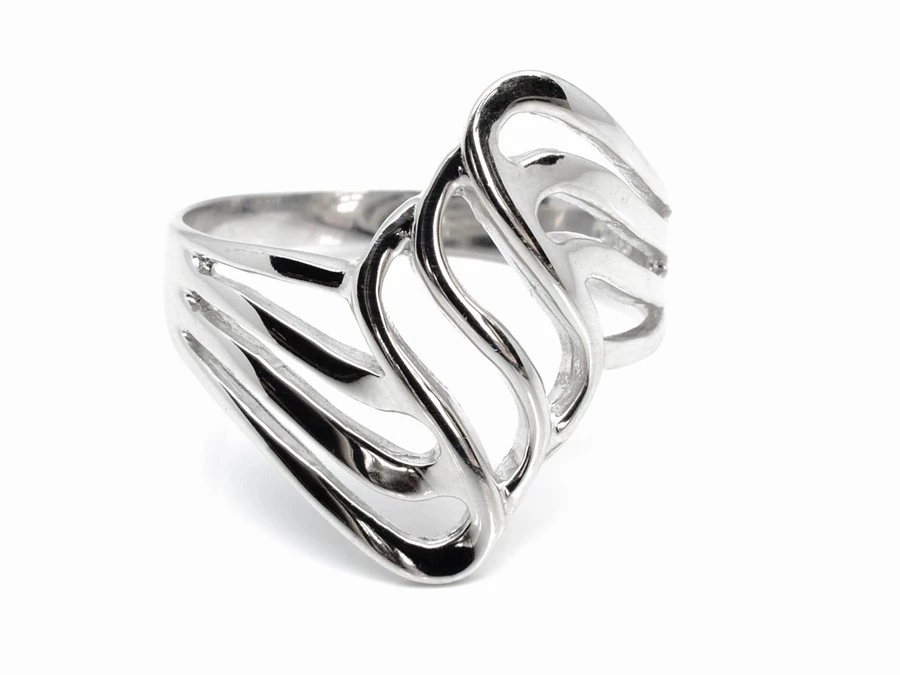 Stříbrný prsten vlnka 54
