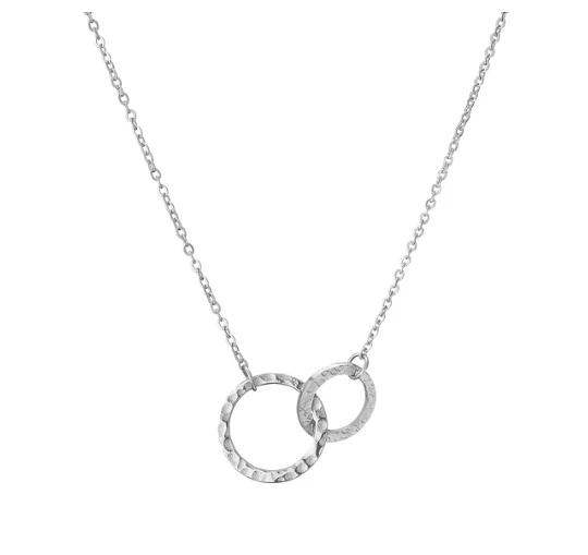 Ocelový náhrdelník s motivem dvou kruhů