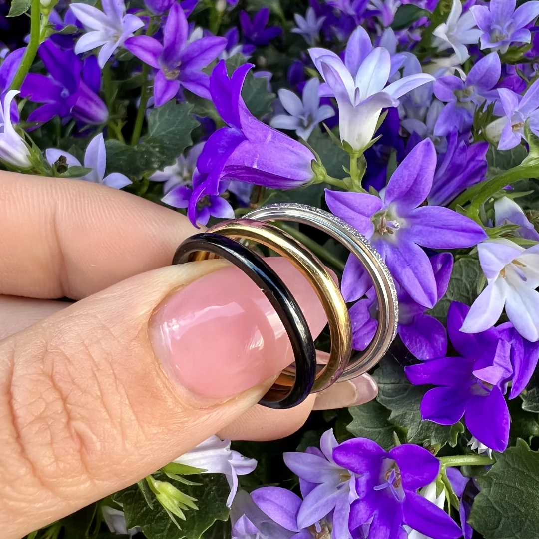 Ocelové prsteny multicolor 55