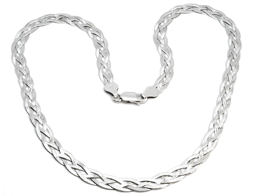 Plochý stříbrný náhrdélník Velli 50 cm - 14,5 g