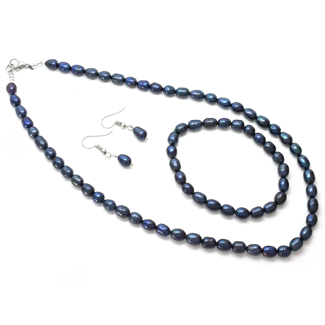 Souprava říční perly - výběr barev Modré
