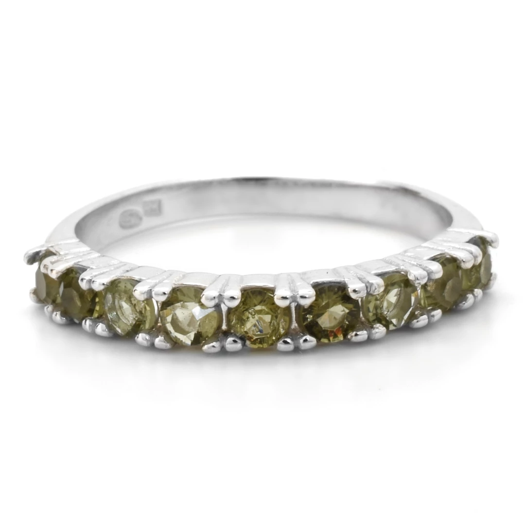 Stříbrný prsten s vltavíny Valie 69