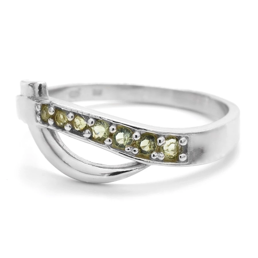 Stříbrný prsten vltavín 70