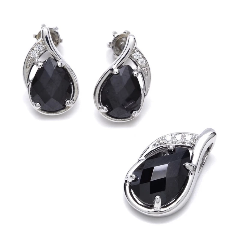 Stříbrná souprava s onyxem