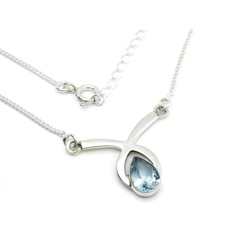 náhrdelník topaz modrý