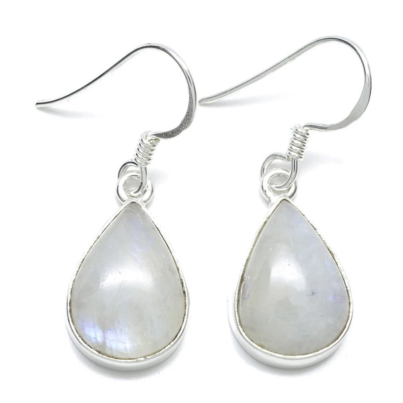 Stříbrné náušnice s měsíčním kamenem